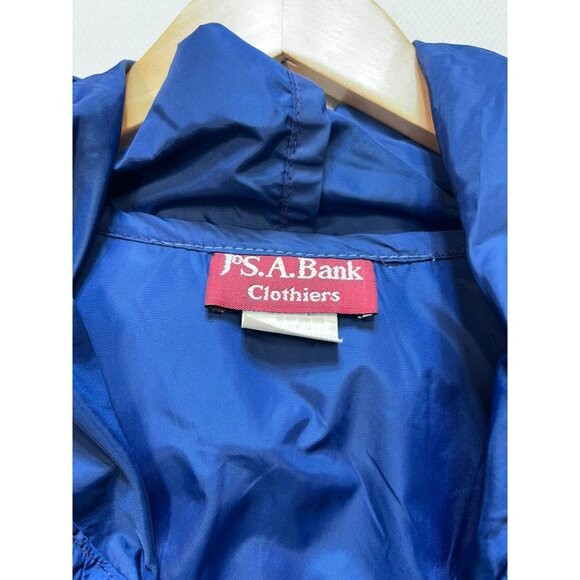 Jos. A. Bank Men's Nylon Packable Waterproof Hooded Jacket Sz M Blue Long Sleeve - Picture 3 of 13